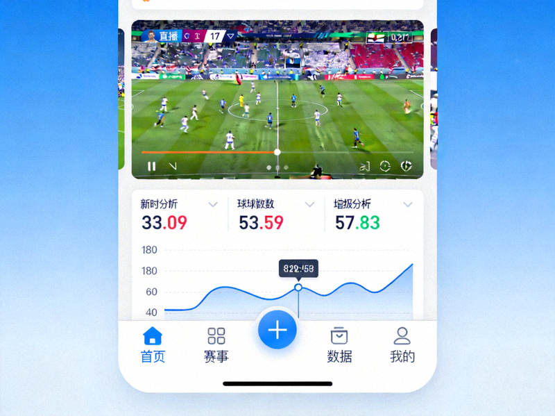 悟空体育APP的界面展示，包含赛事直播和数据分析