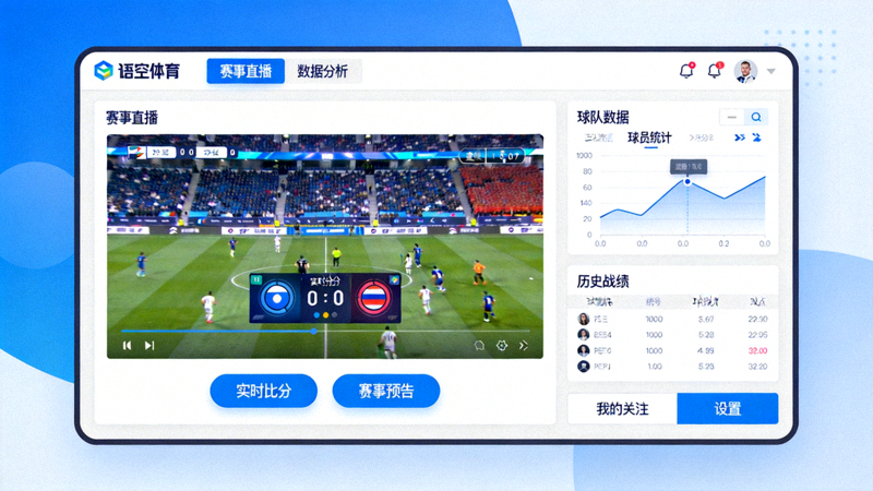 悟空体育平台用户界面截图，展示丰富的赛事直播和数据分析功能