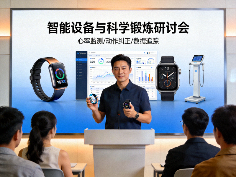 运动科学专家在研讨会中讲解如何利用智能设备进行科学锻炼
